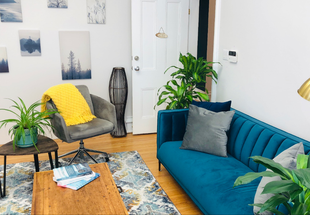 Lotus therapy room, welcoming space in Waterdown